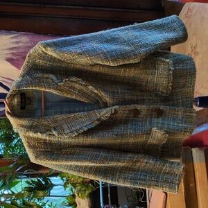 Wool-Blend Tweed Jacket in Multicolor - Women's Coat
